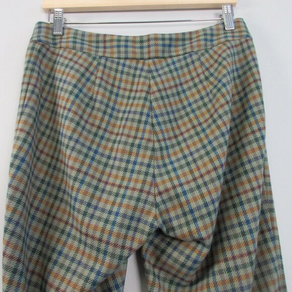 J. McLaughlin Yara Women's Ankle Pants 8 Green Check Stretch Preppy Work 410 - Picture 7 of 11